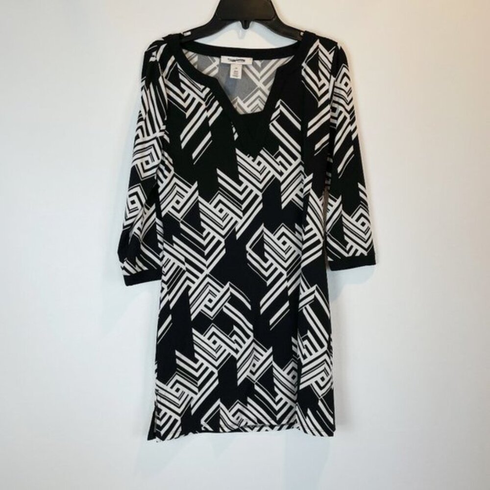 NWOT White House Black Market Tunic Dress Geometric Print XS